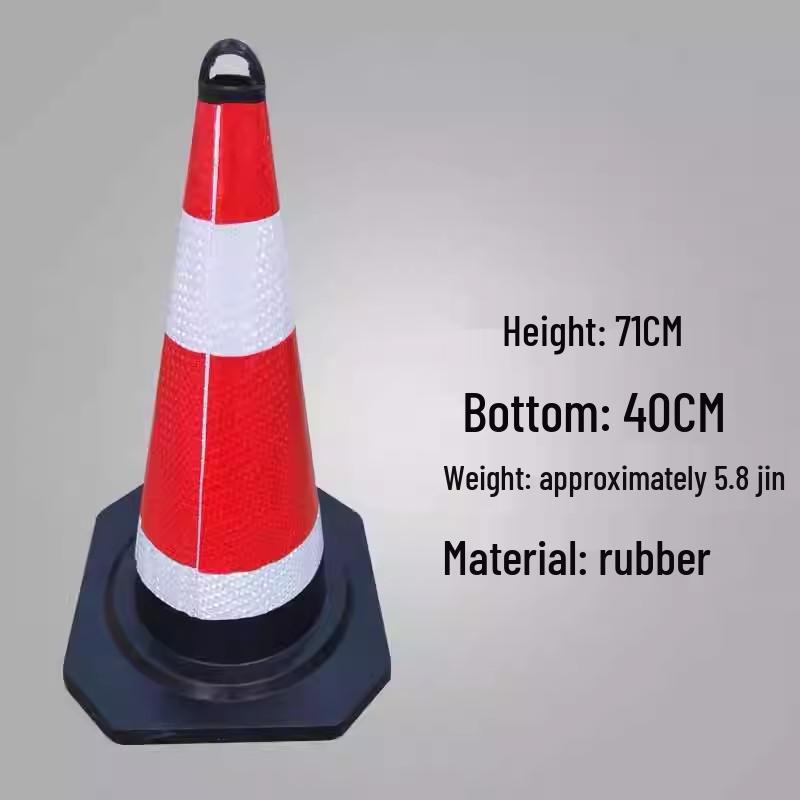 70cm Reflective PVC Road Safety Cone with Rubber Base