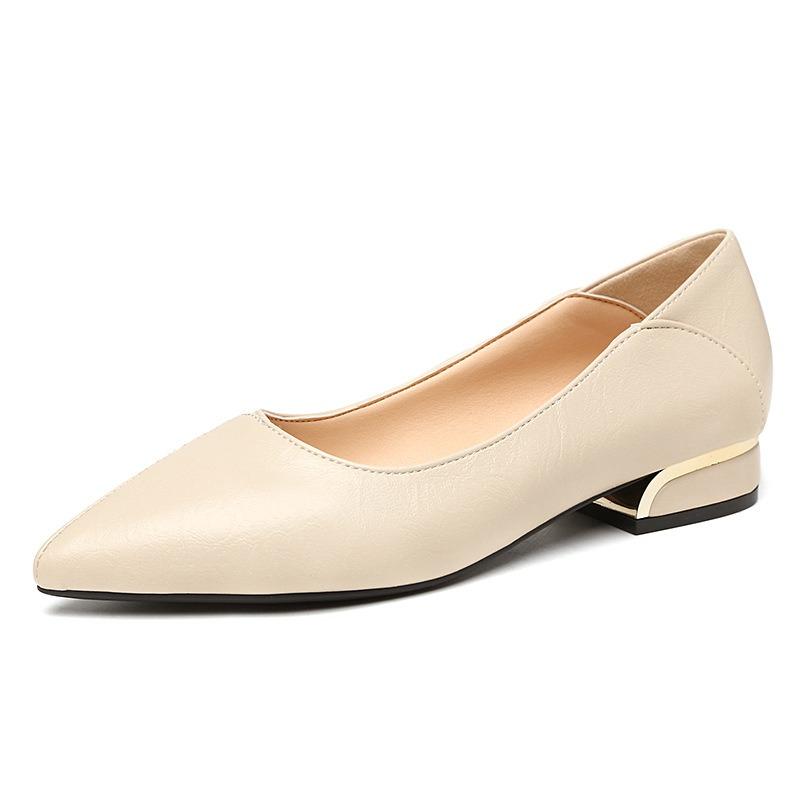 High Heels Women's Thick Heels Small Leather Shoes New Shallow Mouth Pointed Single Shoes Gentle Shoes Work