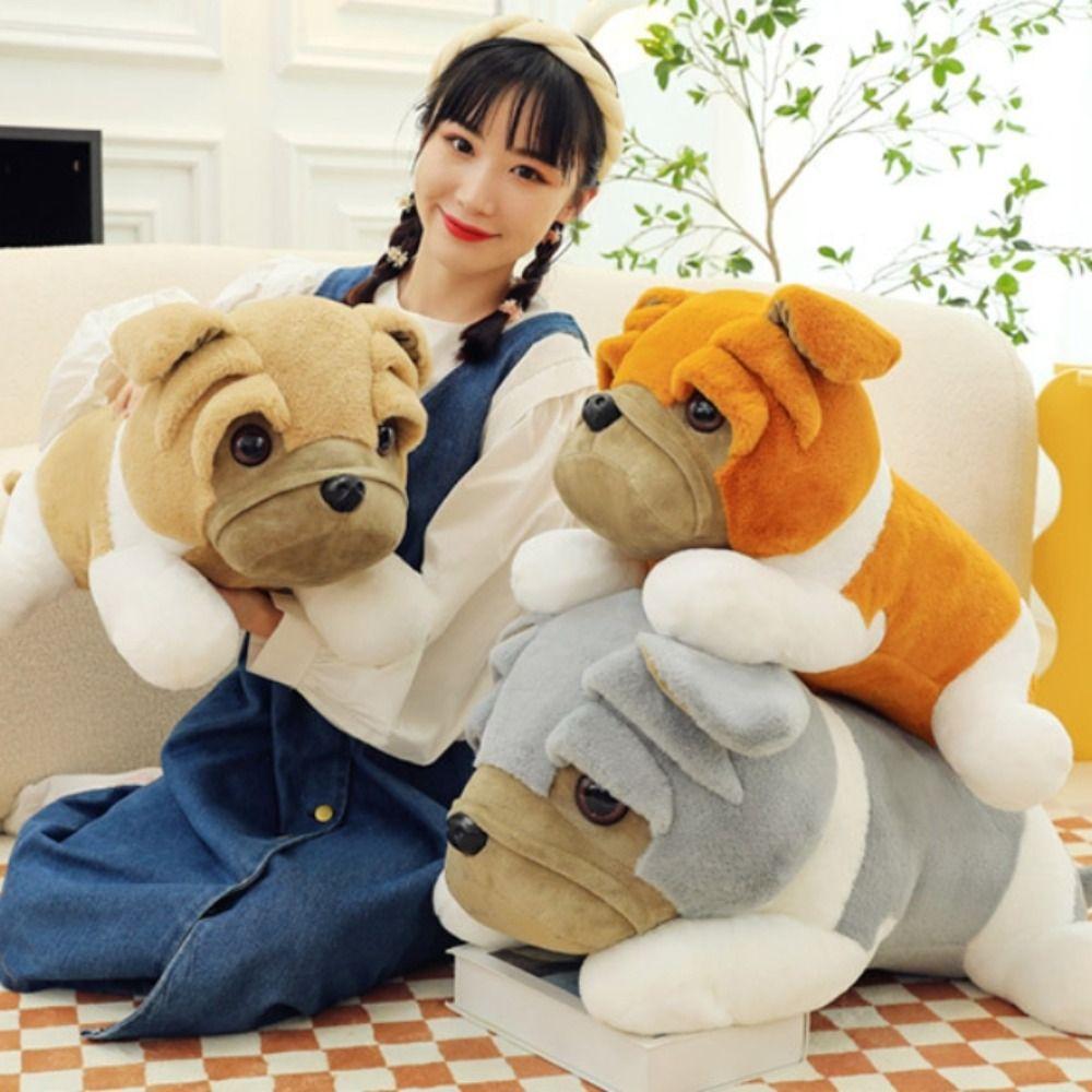 Lying Shar Pei Dog Plush Toy Thick Eyelids Animals Stuffed Toys  Birthday Gifts