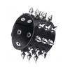 9Pcs Punk Rock Wide Cuff Bracelets Multi Layer Leather With Metal Studs Adjustable Unisex For Daily Wear