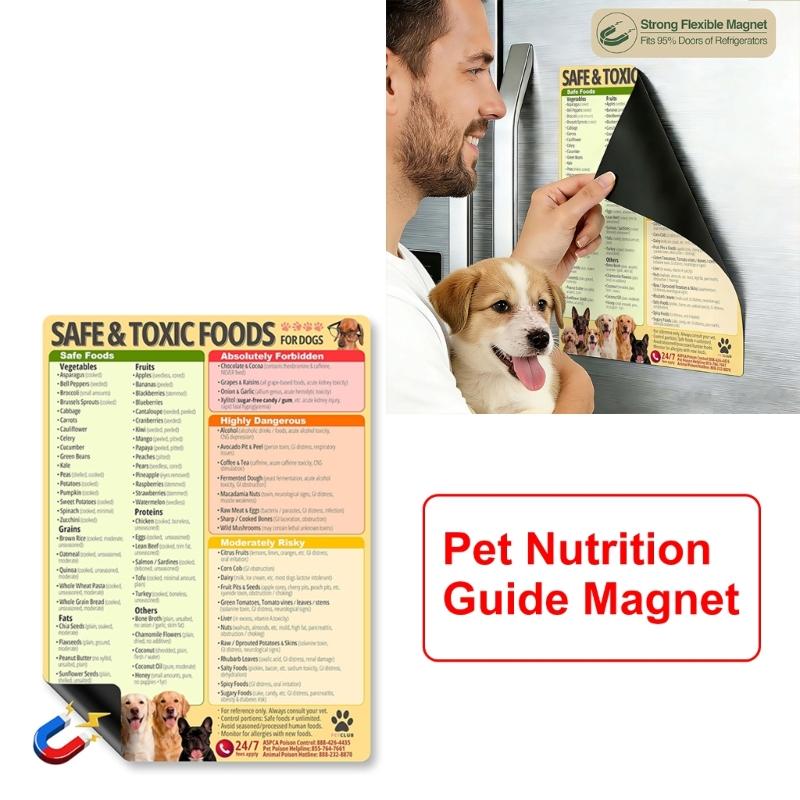 Educational Dogs Food Safety Magnetic Poster Dogs Feeding Safety Magnet For Responsible Pet Caregivers