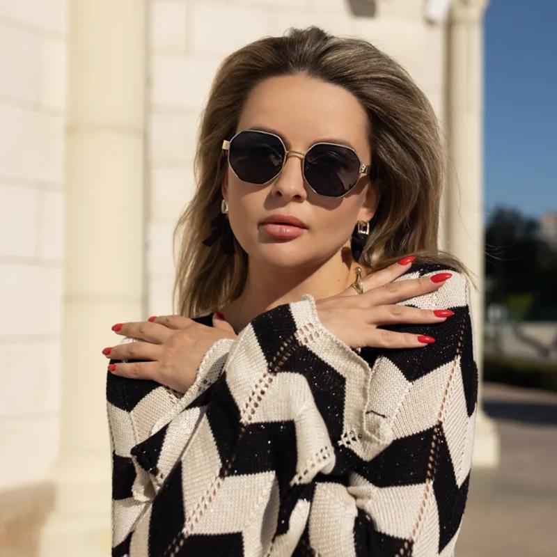 3pcs  Fashion Metal Frame Polygonal Sunglasses Women Gradient Driving Sun Glasses Female Stylish Outdoor Vacation Shades UV400