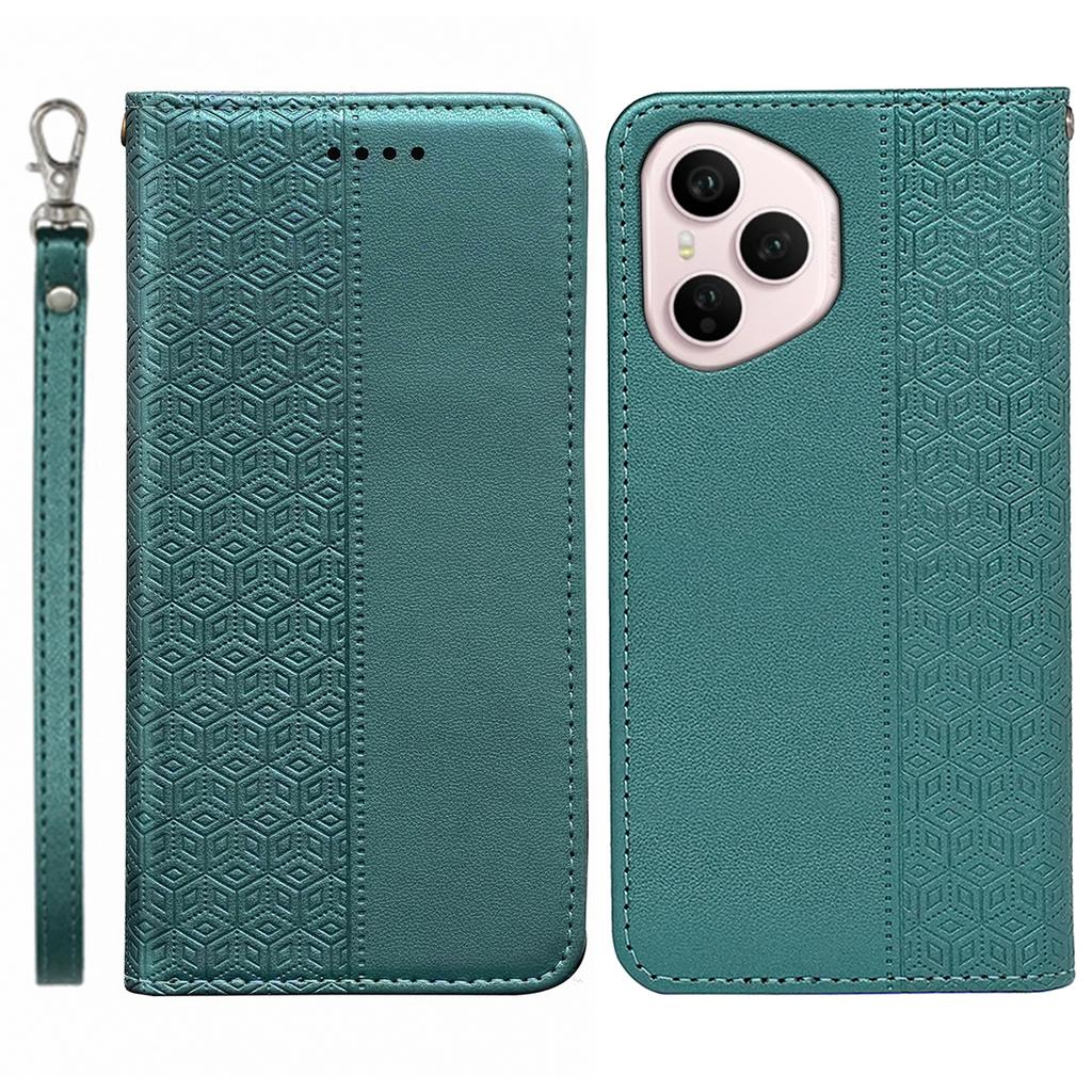 For Honor 400 Pro 5G (Global) Wallet Phone Case Strong Magnetic Checkered Pattern Imprint Leather Flip Cover