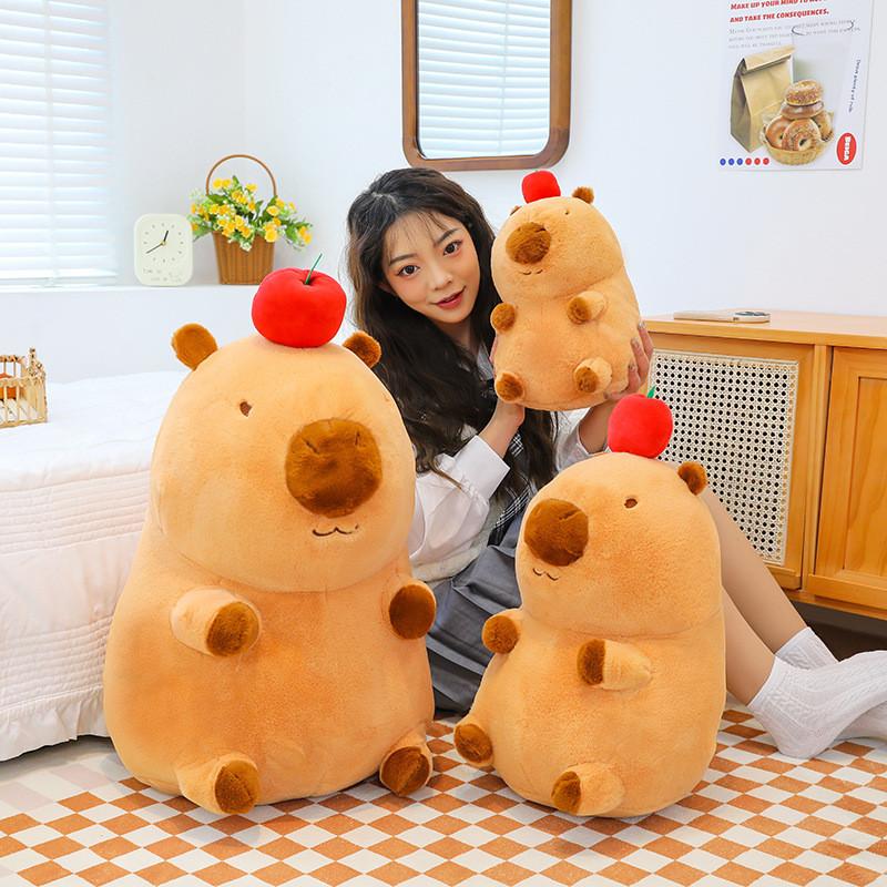 Plush Apple Capybara Toy Cute Cartoon Creative Girl Children Birthday Gift Doll