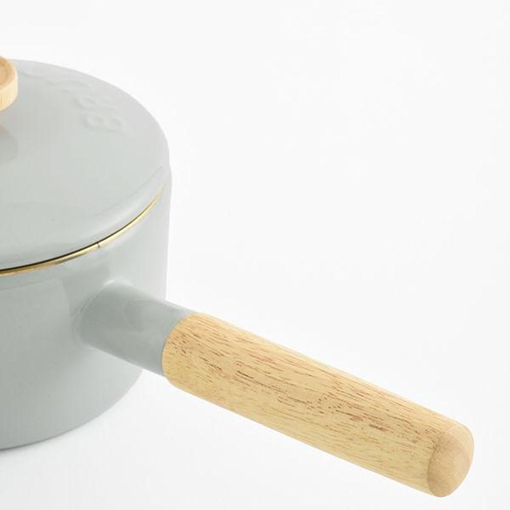 BRUNO x Fuji enameled enameled one-handed pot 16cm BHK281-GRG (Greige / Blue Green)