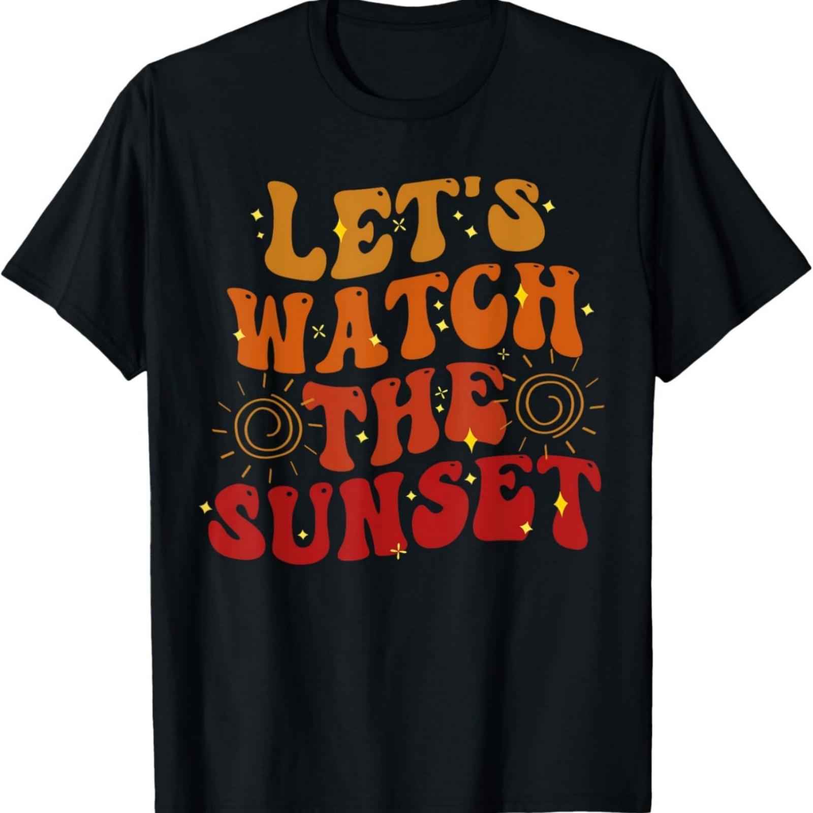 Lets Watch The Sunset Groovy Summer T-Shirt S