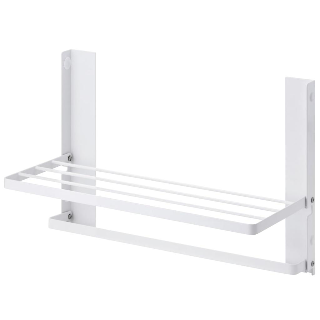 ELECOM Magnetic Folding Towel Rack for Next To Washing Temporary and Fits Curves To 3cm Thick When 4kg Load White Machine, Storage, [Vibration