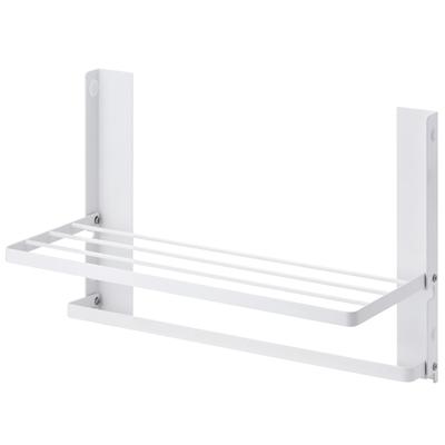 ELECOM Magnetic Folding Towel Rack for Next To Washing Temporary and Fits Curves To 3cm Thick When 4kg Load White Machine, Storage, [Vibration