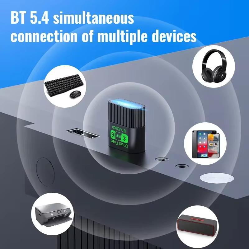 WiFi 6 Bluetooth 5.4 900Mbps Netzwerkkarte WiFi USB Wireless Adapter 2 in1 Dual Band 2,4G 5GHz Wi-Fi Lan Dongle Receiver Treiber kostenlos