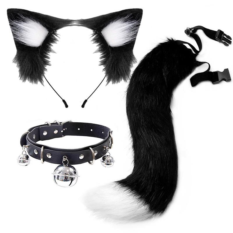 Handmade Cat Ears & Tail Set: Cute Cosplay Hair Accessories for Catgirl