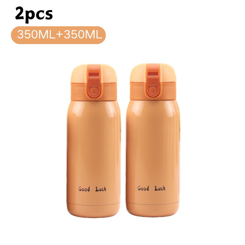 200/350ml Cute Mini Thermos Cup Stainless Steel Thermal Coffee Mug Portable Vacuum Flask Insulated Water Bottle with Button Lid