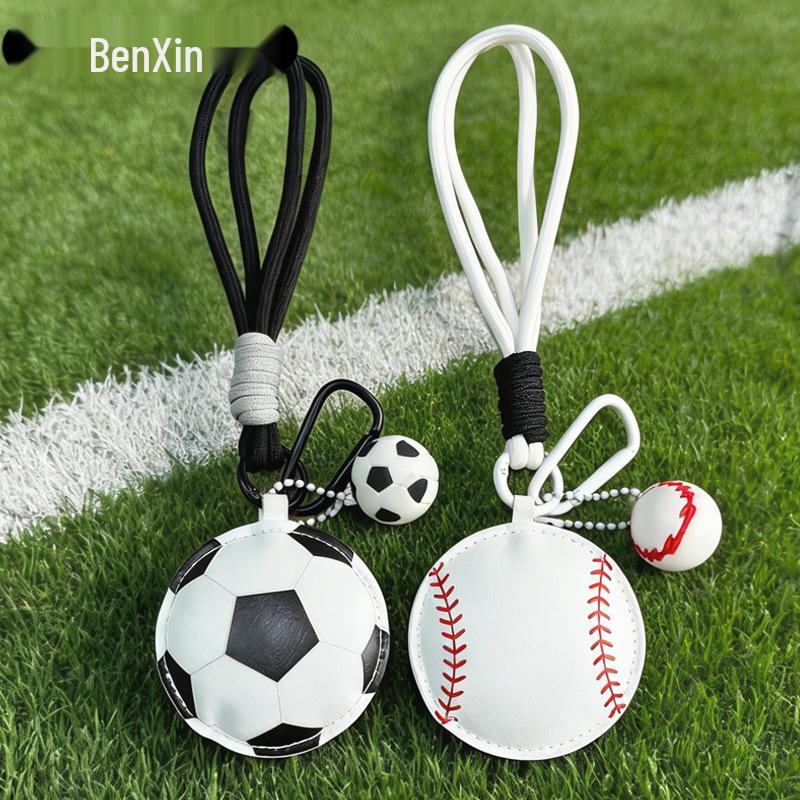 Sports Fan Keychain: Leather Basketball, Baseball, Football Charms - World Cup Bag Pendant & Gift