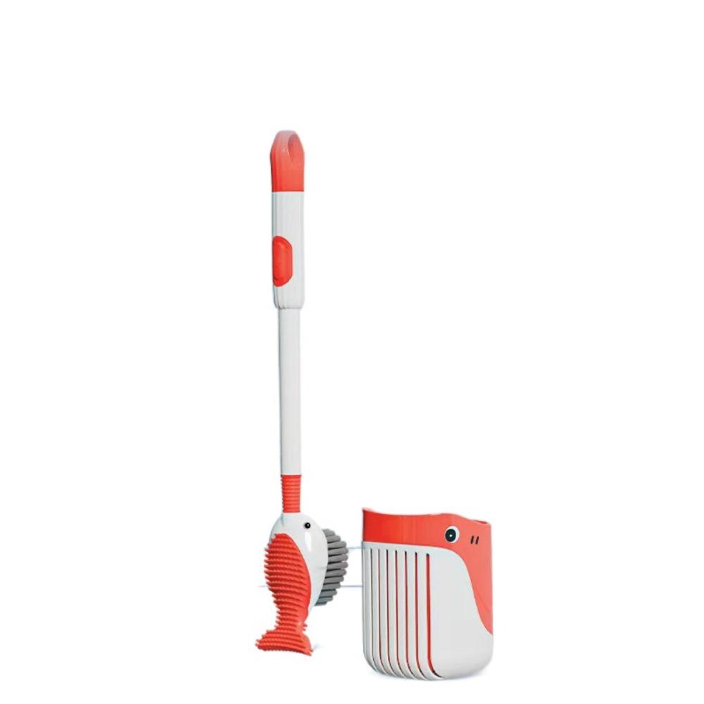 Silicone Toilet Scrubber Hanging Hole Toilet Cleaner with Holder Toilet Brush Set  Bathtubs