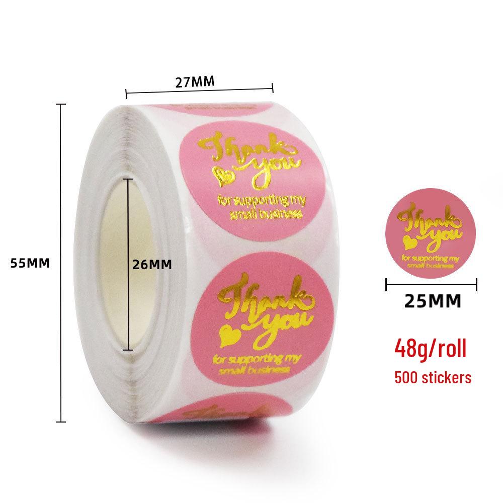 Gold Foil Stamped Colored Kraft Paper Labels for Takeaway & Baking Packaging