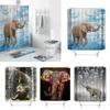 Colorful Elephant Shower Curtain Waterproof Washable Bathroom Decor With 3d Printing And Hooks