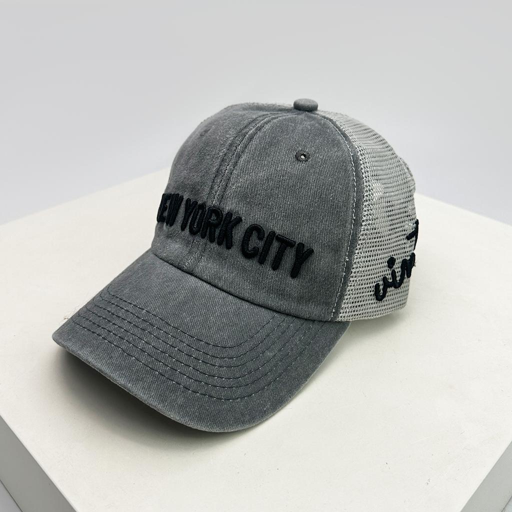 Letter Embroidery Mesh Baseball Hats Sunshade Simple Versatile New Unisex Color Block Fashion Trucker Caps Outdoor Casual Retro