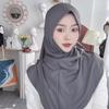 H124 Erwachsene hochwertige große Größe muslimischer Hijab-Schal mit Kinnteil islamische Kopftuch-Hüte Armia zum Überziehen Kopftuch Turbanmützen