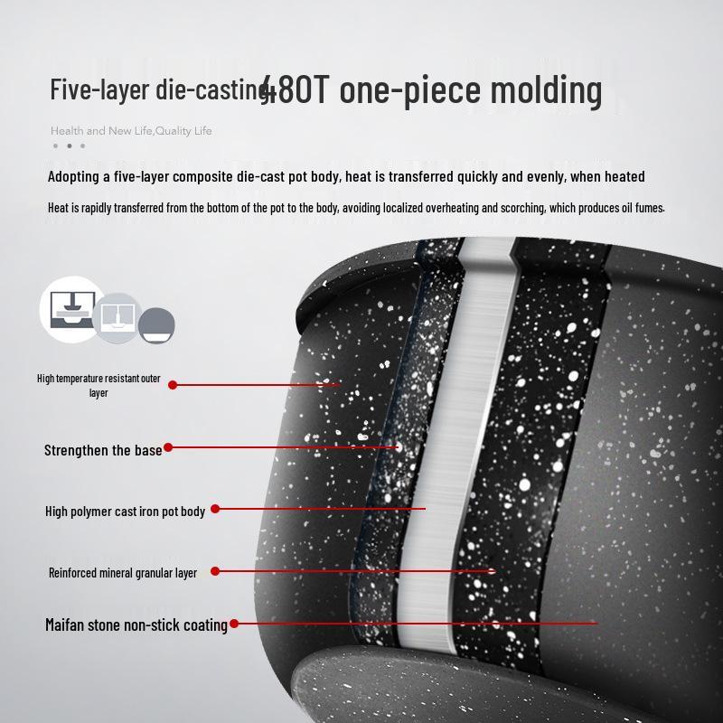 Mini Maifan Stone Milk Pot: All-in-One Ramen, Noodle, Fry, Boil, and Soup Pot for Home Cooking and Kids' Food.