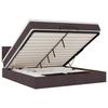 VidaXL Ottoman Bed with Mattress and LED Dark Brown 180x200 Cm Fabric 3312329