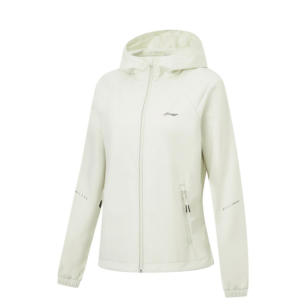 Li Ning Running Series Solid Color Logo Reflective Sports Jacket Women Jacket Light-Tea-Green AFDT628-6