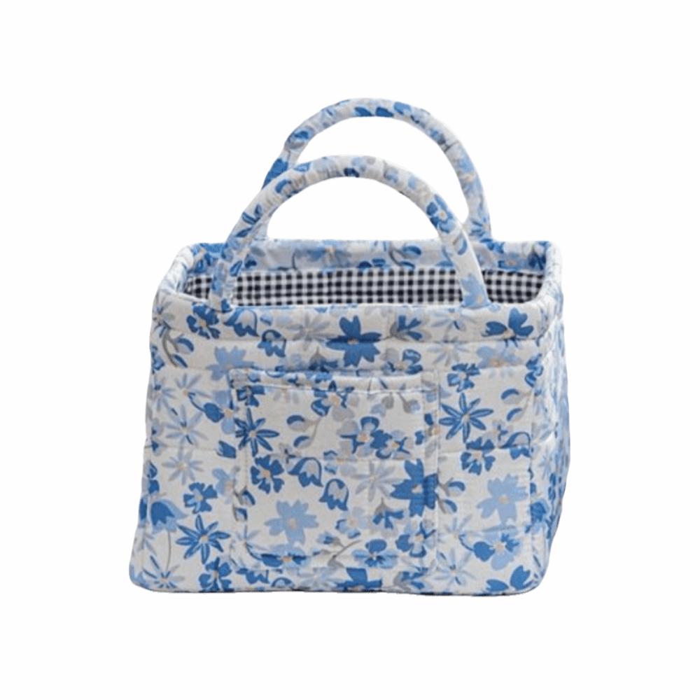 Floral Print Laundry Organizer with Side Pocket Miscellaneous Storage Basket  Shopping