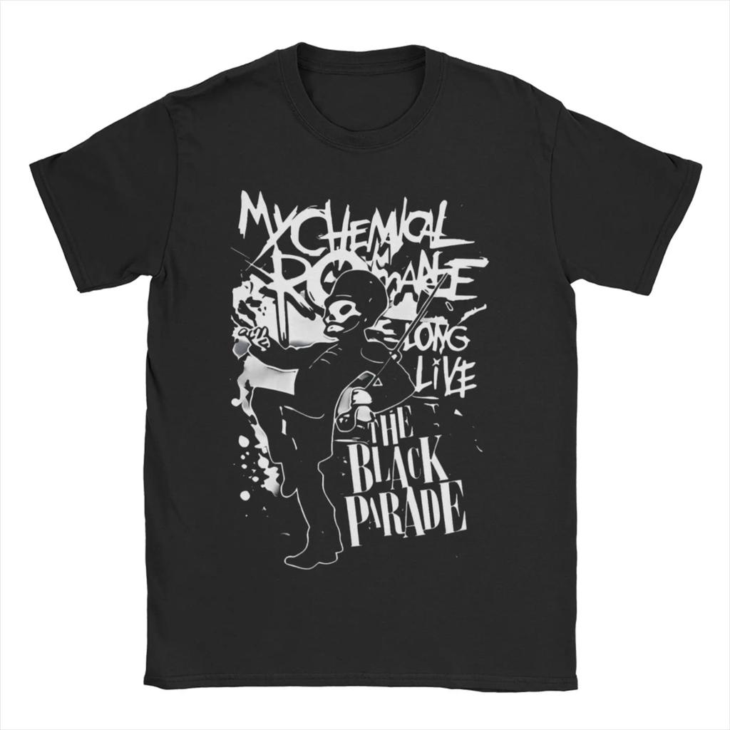 Short Sleeved Round Neck Y2k Tshirt Unisex Women Clothing New in Top  Tees Unisexs TShirt Cat Parade Band Punk My Chemical RoUnisexce