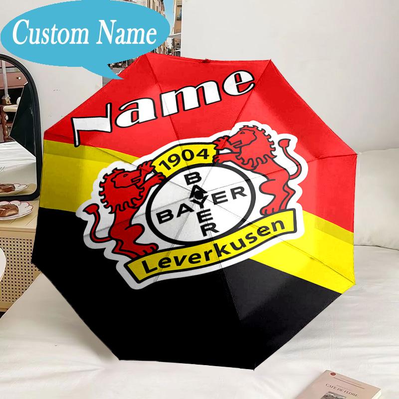Custom Name Umbrella Leverkusen Crest Umbrella 8-Frame for Travel, Camping, Casual Lightweight Portable, Essential for Family Gifts