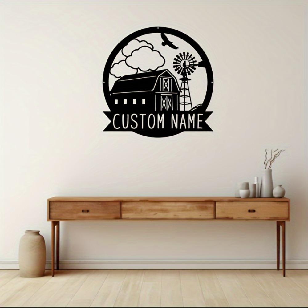Vintage Barn Metal Sign Large Farmhouse Wall Art Outdoor Windmill Decoration Wedding Family Home Gift