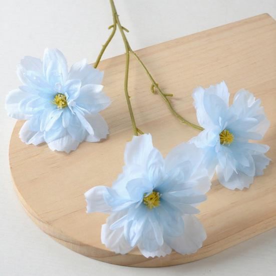 24 Inch Artificial Flower with 3 Heads Full Blooms Faux Silk Flower Branches for Vase Wedding Bouquet Home Party Decor