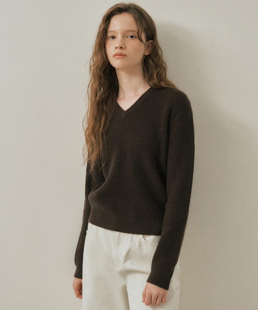 Wednesday Oasis For Woman Blooming Hazzi V-Neck Knit_Brown(Wc25-Kn52)