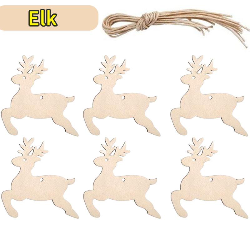 DIY Wooden Christmas Ball Decoration Round Blank Wood Slices Paint Ornament Xmas Tree Hang Pendant Craft Home Decor Baubles Tag