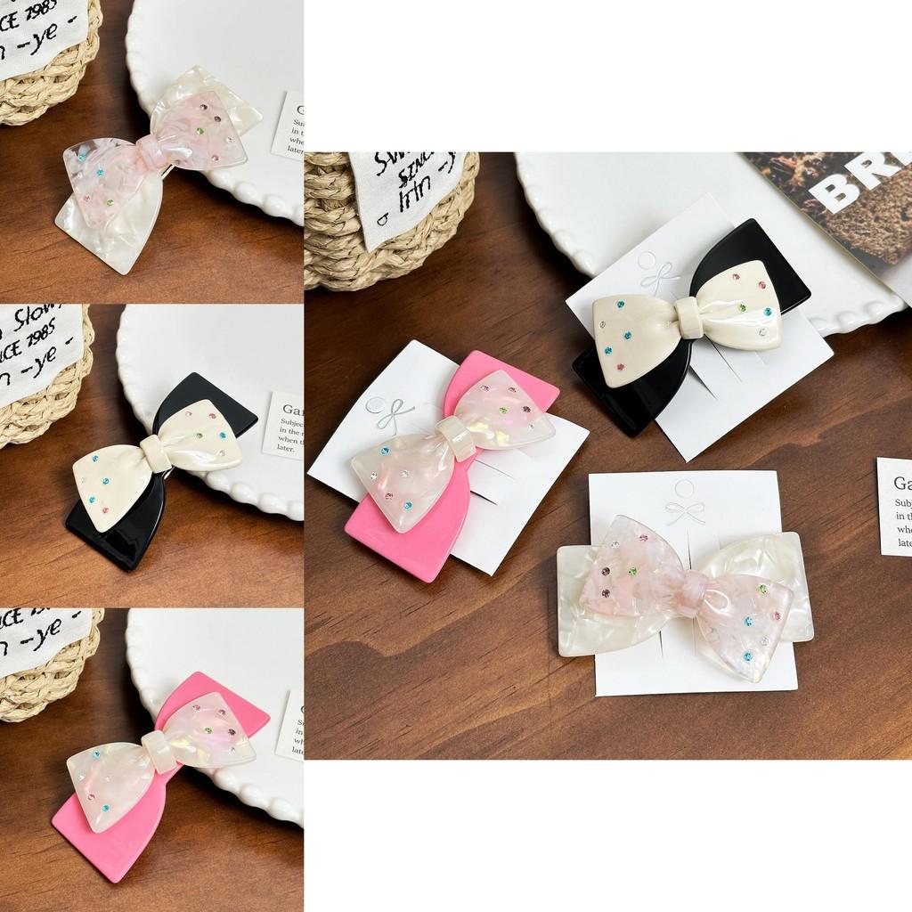 Elegant Spring Clip Bow Hair Accessory For Women Beautifully Crafted With Rhinestones
