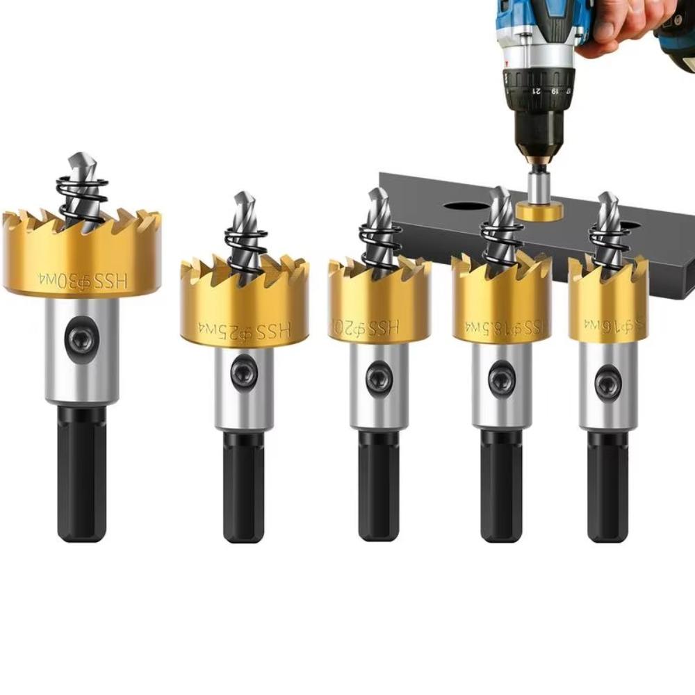 5Pcs/Set Quickly Hole Serration Kit High Speed Steel Diamond Core Bit  For Metal Wood Alloy