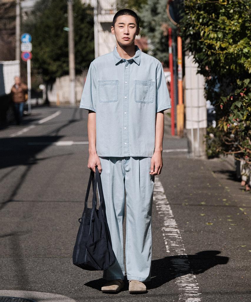 STCO Diems Washed Denim Setup Short Sleeve Shirt_Blue (Oversized)_Ldswb03Osl
