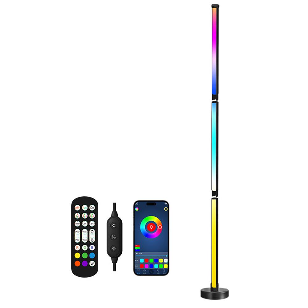 

KBB-1 3-section Splicing Floor Light Wall Corner Sound Pickup RGB Atmosphere Lamp with Remote A