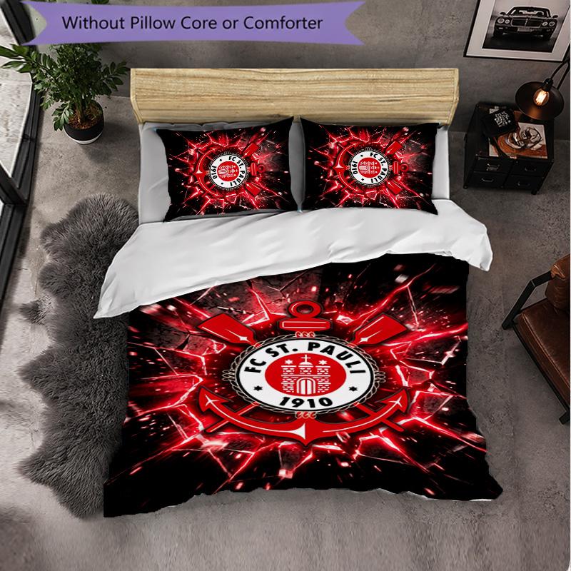 FC St. Set Biancheria da Letto Pauli Football 3 Pezzi Morbido Copripiumino con Federe Set Decorazione Camera da Letto per la Casa