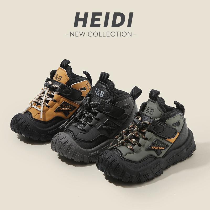 PU Leather Sport Shoes For Children Trend Fashion Boy's Sneakers Ergonomics Soft-soled Kid's Sneakers Autumn Running Shoes