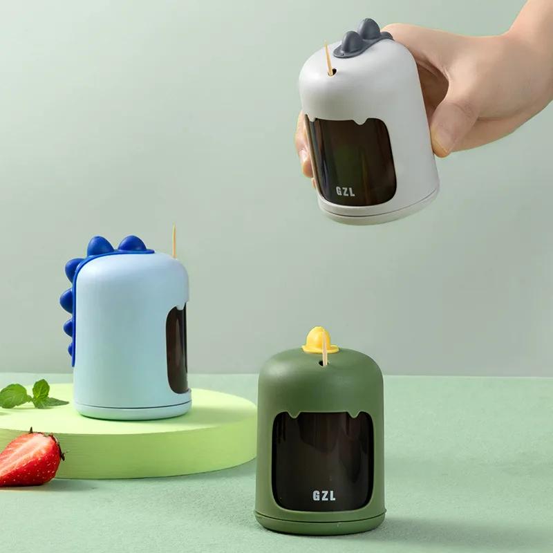 Creative Dinosaur Toothpick Box Toothpicks Holder Dispenser Tooth Pick Holder Pop-Up Automatic Dispenser Toothpick Storage Box