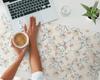 Graphic Desk Mat for Home and Office, Floral Vintage Pattern, 100x50 cm