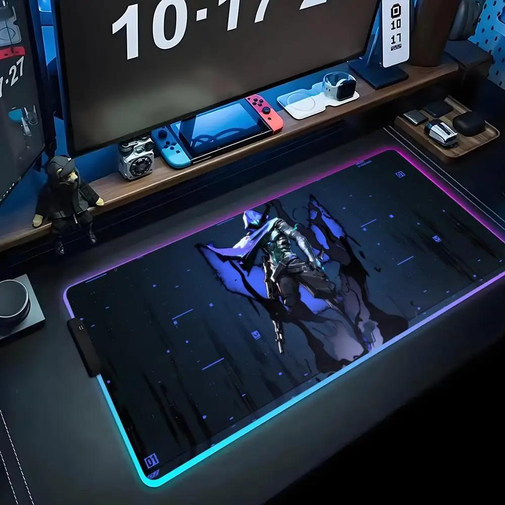 Omen valorant Mouse Pad RGB Mousepad da Gioco Grande Pad LED Tappetino da Scrivania per PC Tappetino Luminoso per Mouse Tappetini Grandi per Tastiera Tappeto da Tavolo Con