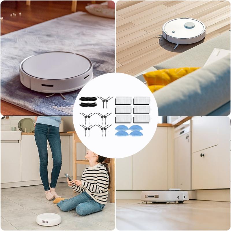 Replacement Accessories for Tikom L9000 Robot Vacuum Cleaner Main Brush Side Brushes Mop Pad Hepa Fiters Spare Part