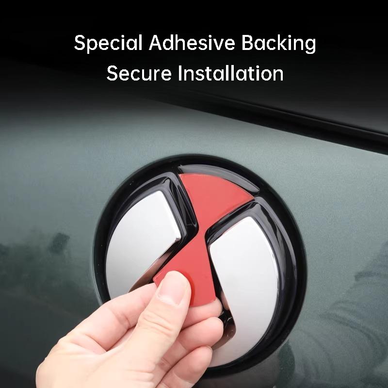 For BYD Denza N9 Car Emblem Sticker Blackened Epoxy Wheel Hub Steering Wheel Emblem Black Warrior Decoration Sticker Accessories