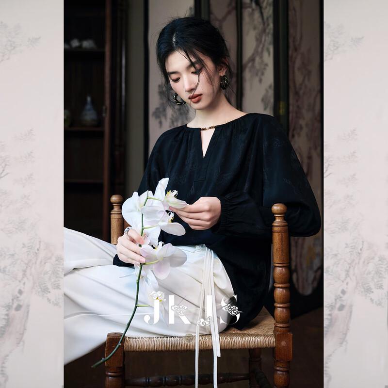 JK&JS New Chinese Style Wide-Leg Casual Pants