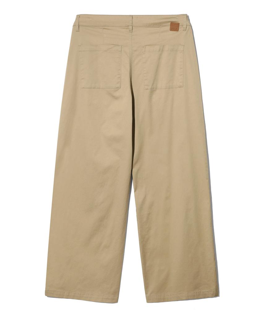 UCLA Unisex Washed Single-Pleat Wide Pants [Beige](Uc4Lp20)