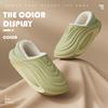 Waterproof cotton slippers, winter bag and indoor home non-slip thick-soled warm and velvet cotton shoes for outer wear.