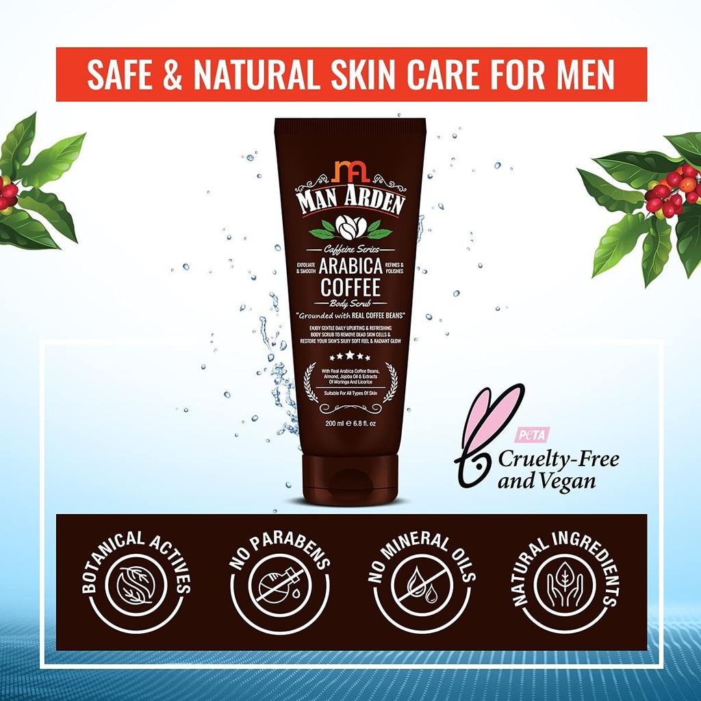 Body Scrub with Arabica Coffee (200 Ml), Arabica Coffee Body Scrub Man Arden