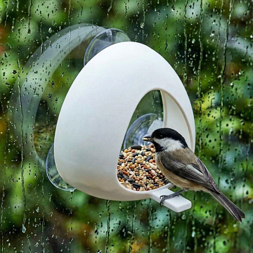 Suction Cup Window Bird Feeder Detachable Large Capacity Hummingbird Feeder Wall Mounted Waterproof Bird Feeding Station