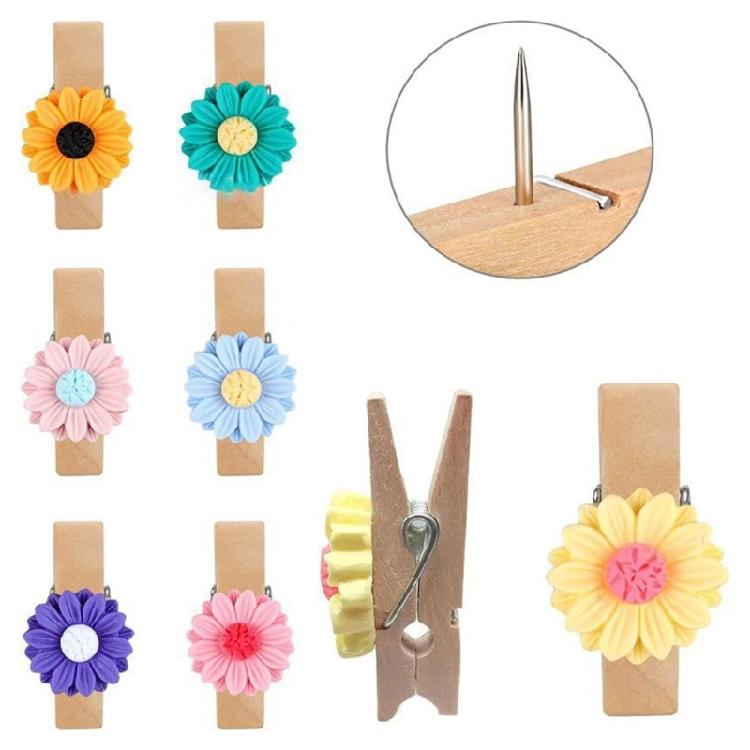 10Pcs Multicolor Decorative Push Pins Floral Design Clips For Crafting Scrapbooking Home Office Use