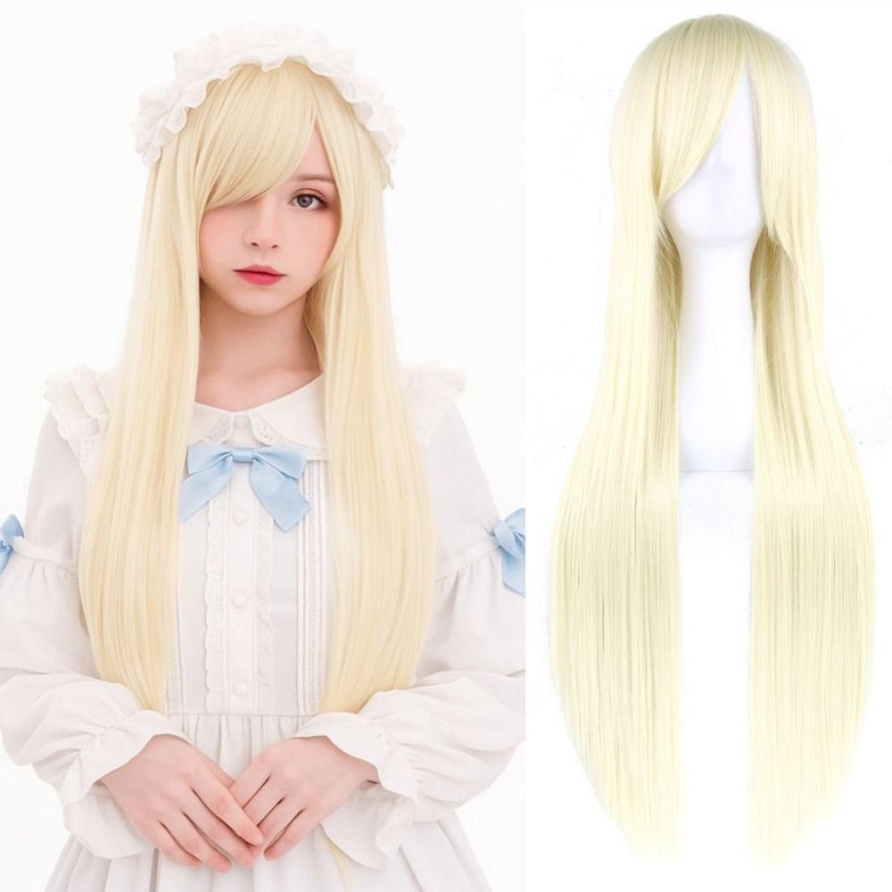 80cm Long Synthetic Hair Heat Resistance Anime Straight Hairpiece Halloween Cosplay Wigs for Women
