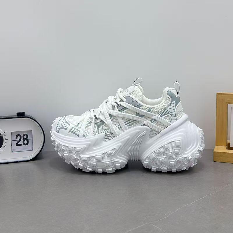 Fashion 7 cm Women Platform Sneakers Cross-straps Design Casual Shoes Vintage Lace Up Sneakers Tennis Outdoor Sports Shoes Female